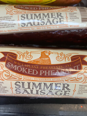 	 Smoked Pheasant Summer Sausage 10 oz. 