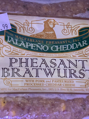 Pheasant Bratwurst Jalapeno Cheddar