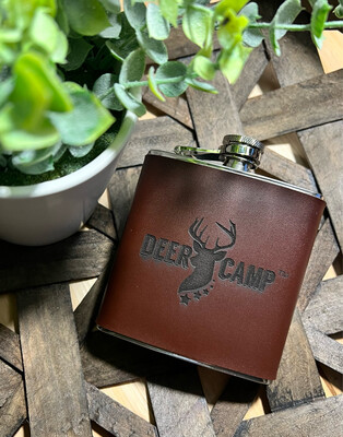 DEER CAMP™ Flask With Leather Wrap