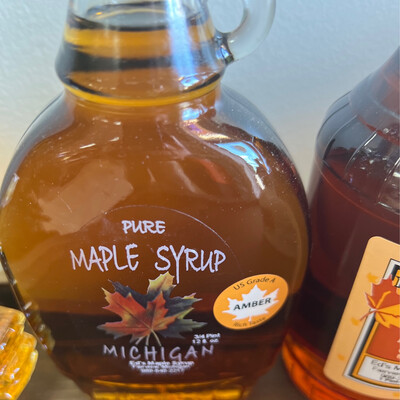 Eds' Maple Syrup Flat Glass Pint 12 oz