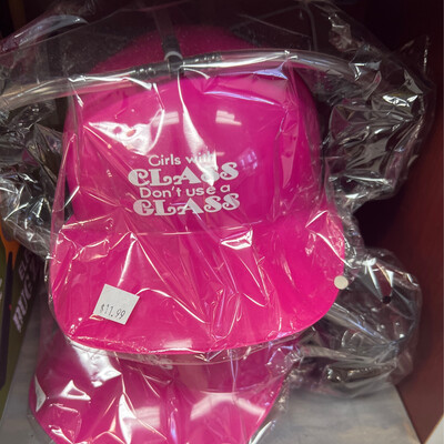 Pink Can Holder Hat - Girls  With Class Dont Use A Glass