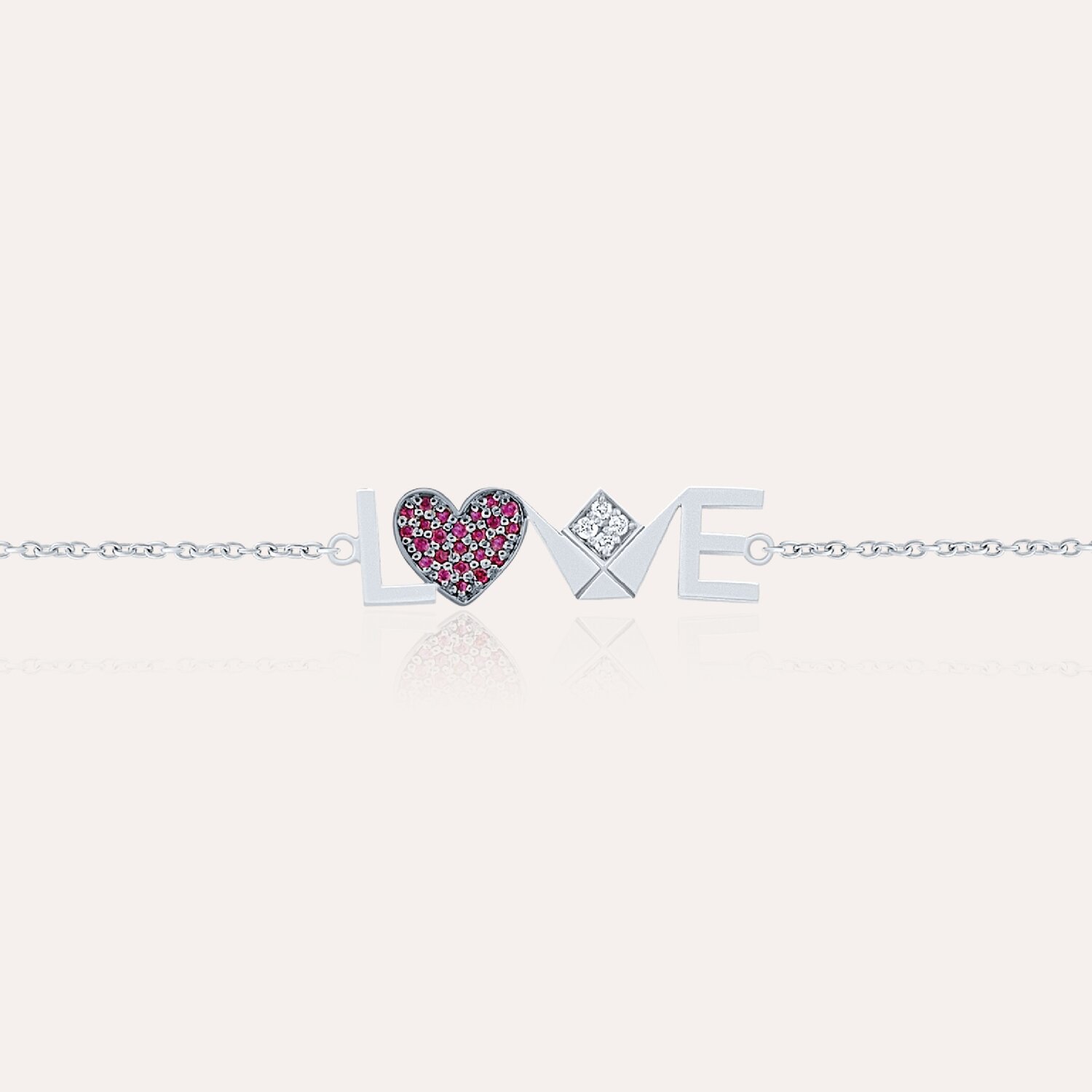 Emblem Love Bracelet with Ruby