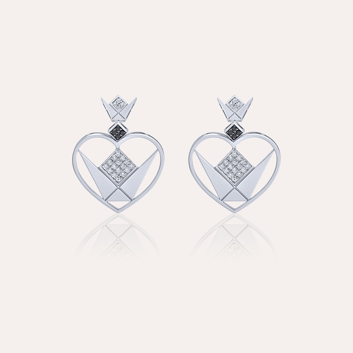 Emblem Love Diamond Earrings Heart Shape
