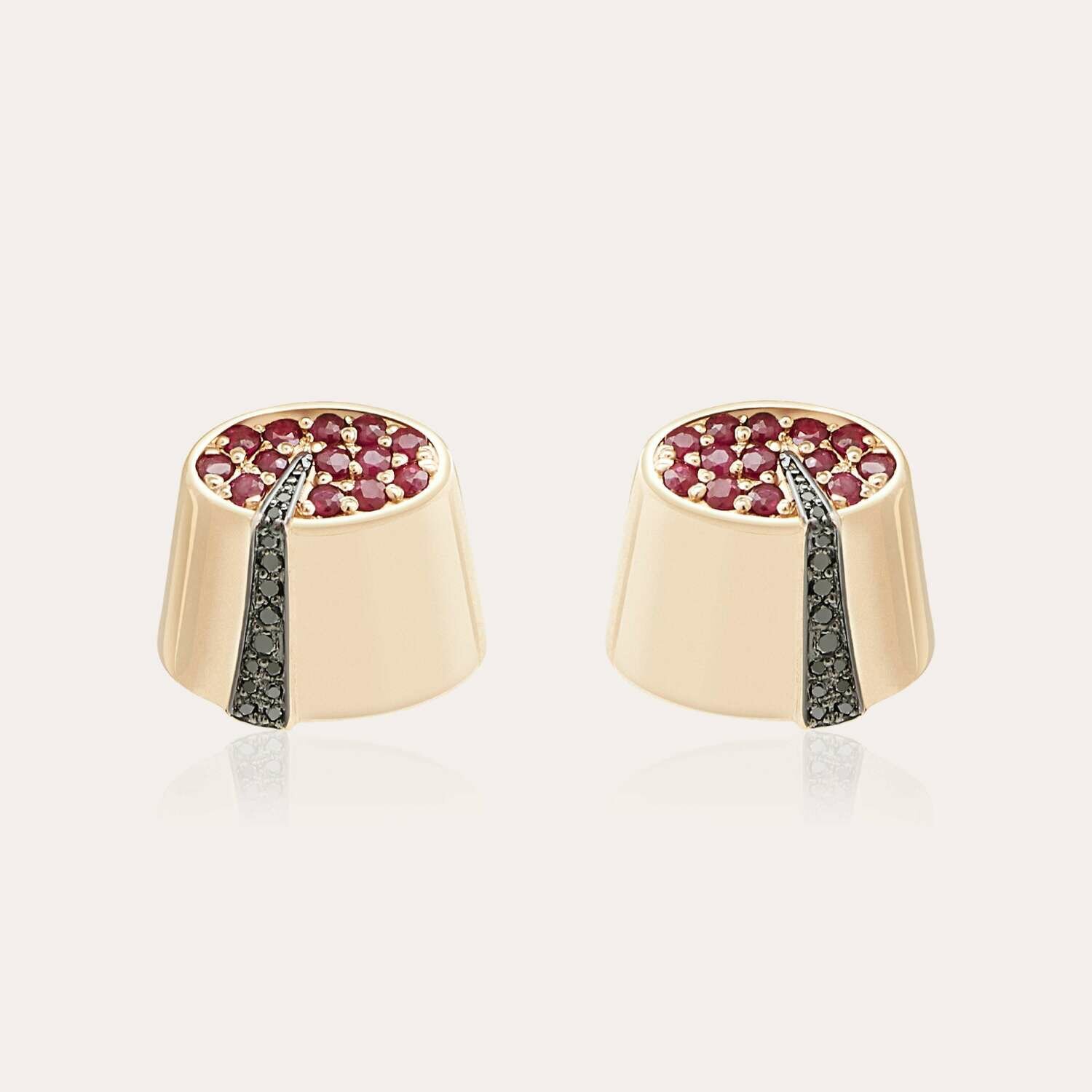 Tarboush Fancy Diamond Earrings with Ruby