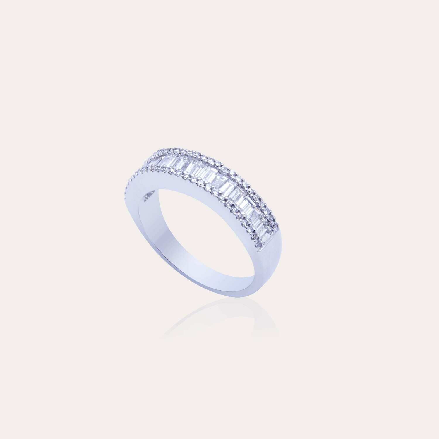 Wedding Band Diamond Ring with Baguette