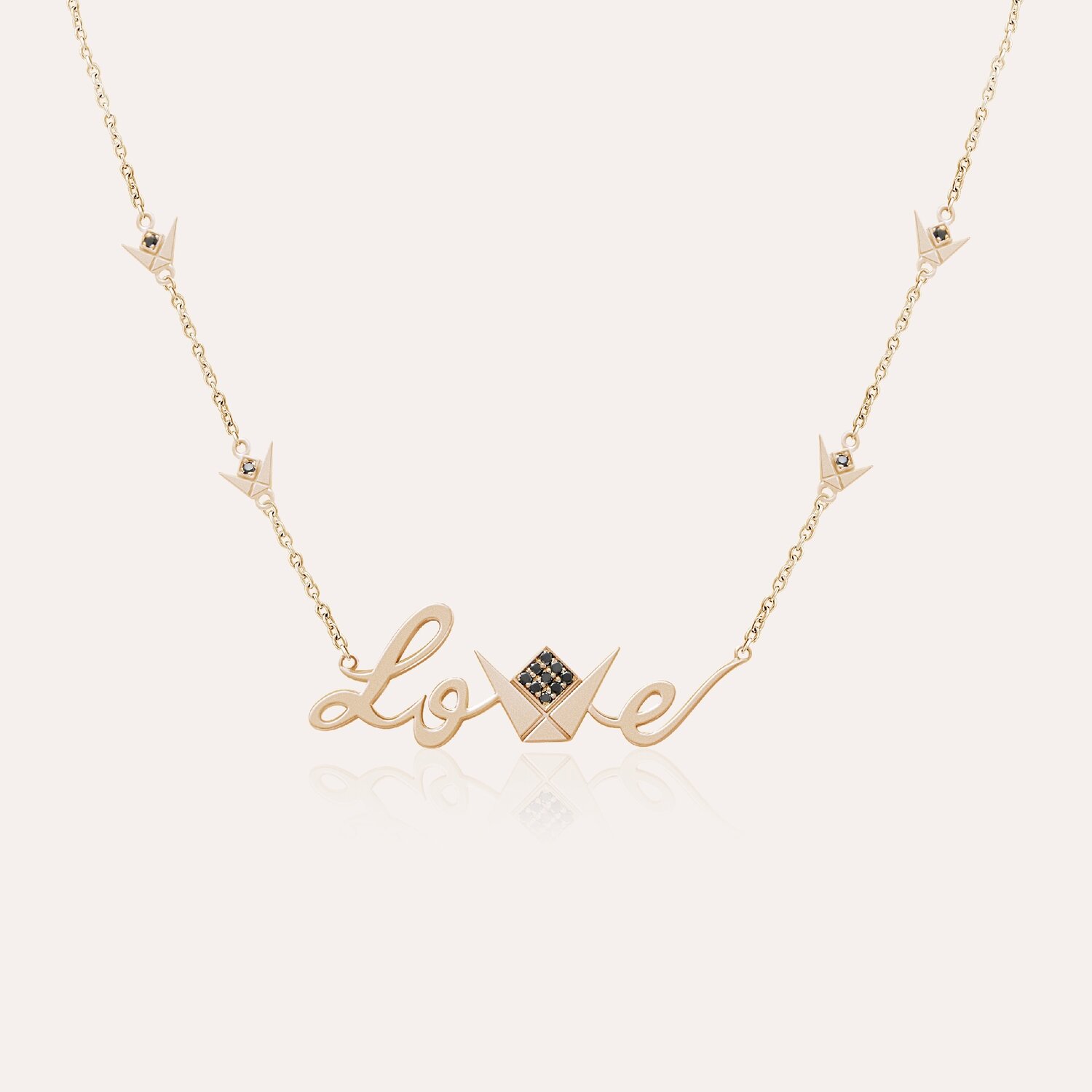 Emblem Fancy Diamond Necklace Love