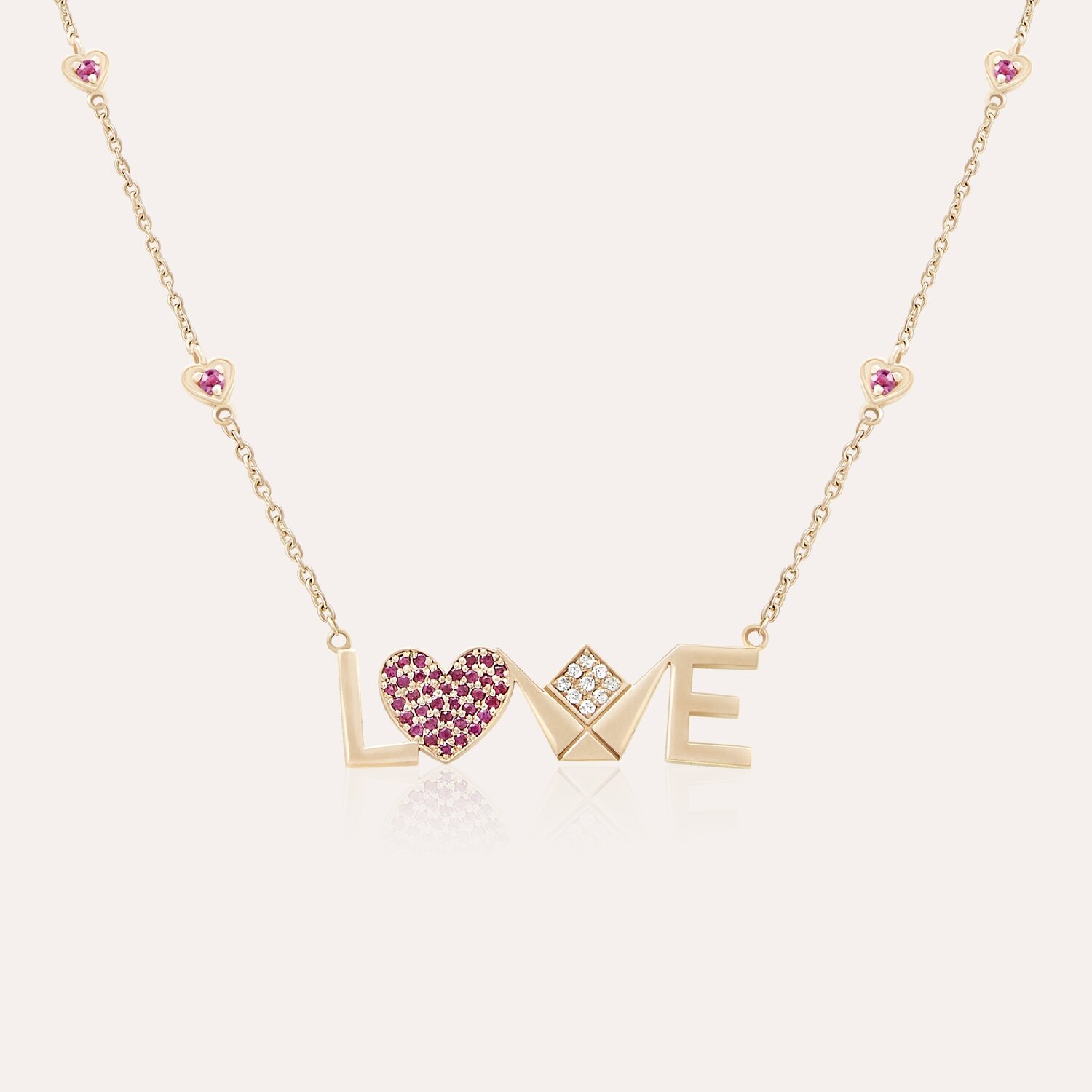 Emblem Diamond Necklace Love with Ruby