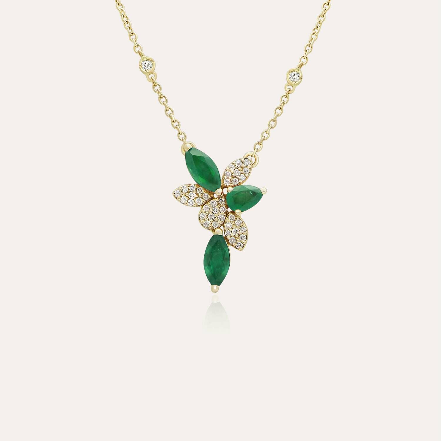 Eternal Diamond Necklace with Emerald