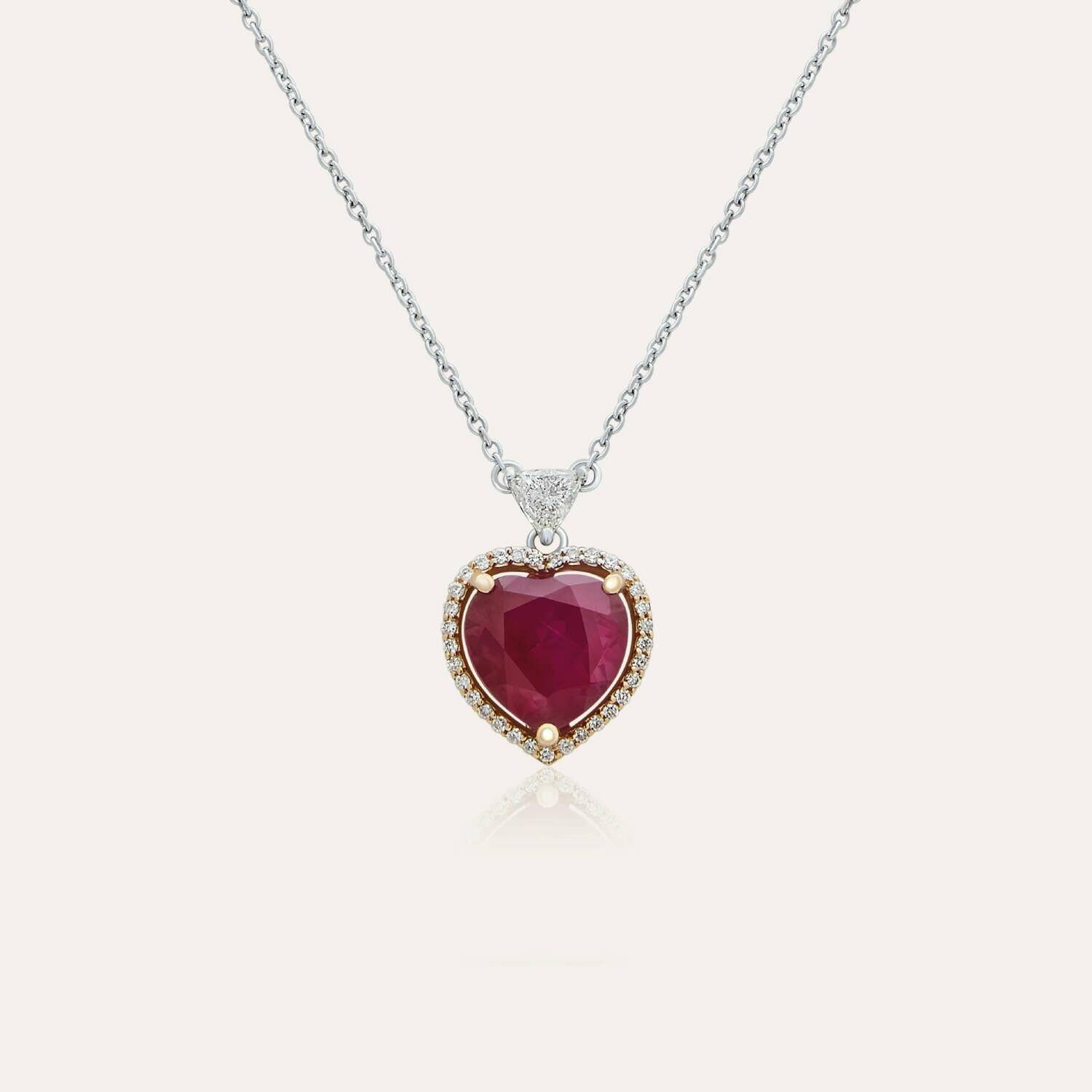 Eternal Diamond Necklace with Ruby Heart
