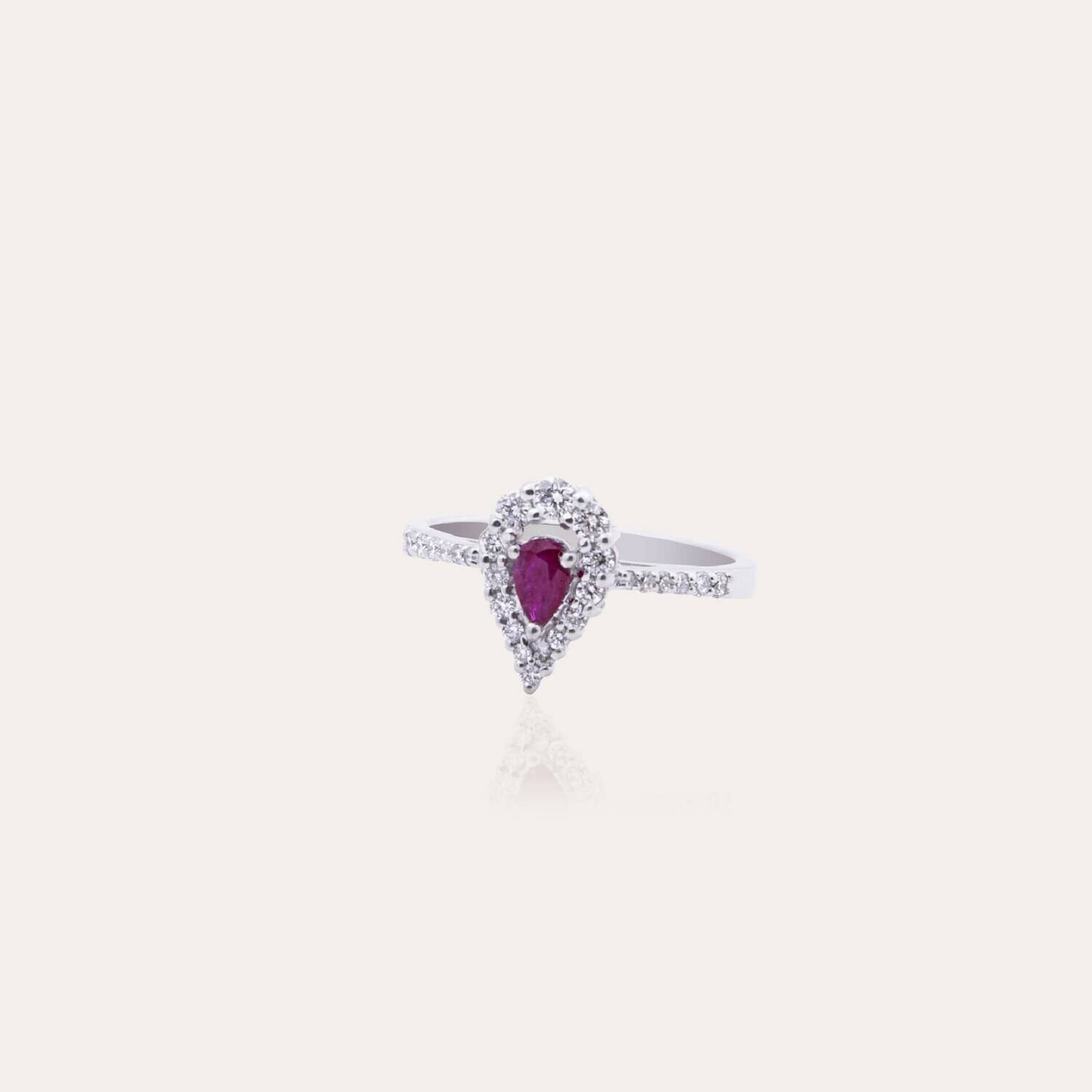 Drops Diamond Ring with Ruby