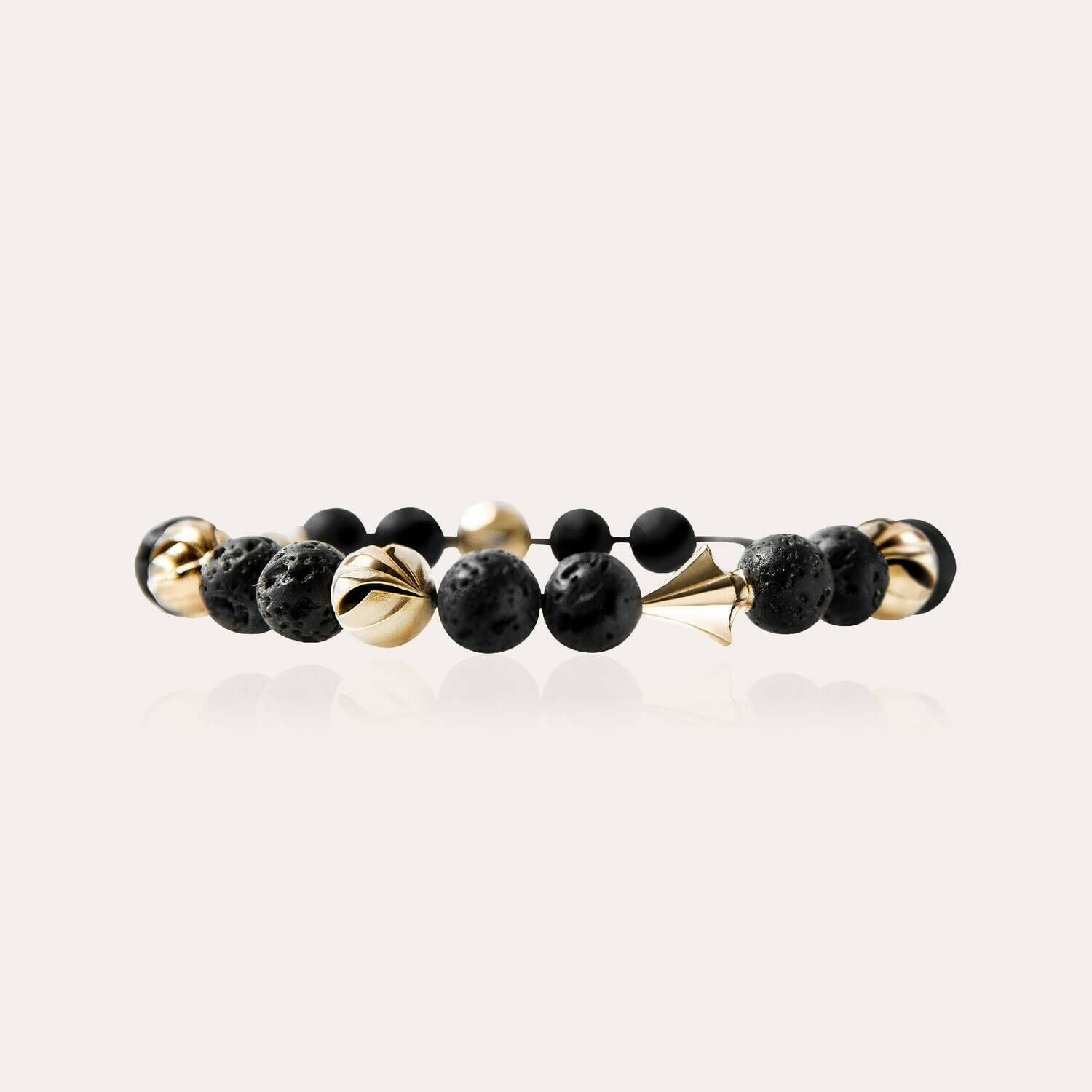 Men Arrow Gold Bracelet with Precious Beads