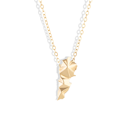 Men Map Lebanon Gold Necklace