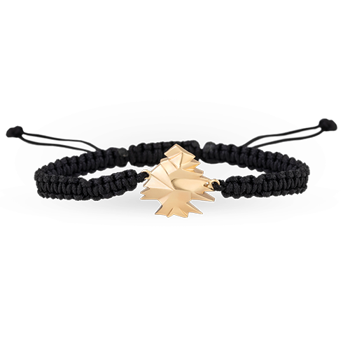 Men Cedar Gold Bracelet with Silk