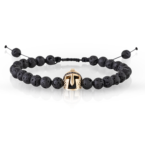 Men Spartan Gold Bracelet with Precious Beads