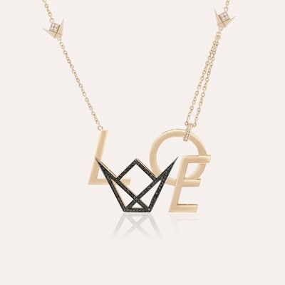 Emblem Fancy Diamond Necklace Love Emblem Fancy Diamond Necklace Love