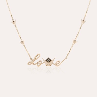 Emblem Fancy Diamond Necklace Love Emblem Fancy Diamond Necklace Love