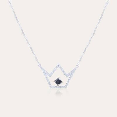 Crown Pendant White Gold Diamond & Black Diamond Crown Pendant White Gold Diamond & Black Diamond