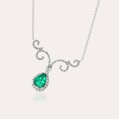 Classic Pendant Diamond & Emerald Classic Pendant Diamond & Emerald