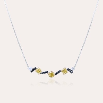 Eternal Diamond Necklace with fancy Black and Yellow