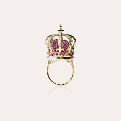 Crown 3D Diamond Ring with Sapphire Crown 3D Diamond Ring with Sapphire