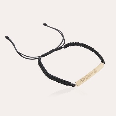 Crown Gold Bracelet Queen with leather Crown Gold Bracelet Queen with leather
