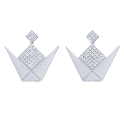 Earrings Emblem White Gold & Diamond Earrings Emblem White Gold & Diamond