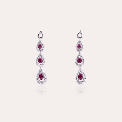 Eternal Diamond Earrings with Ruby Eternal Diamond Earrings with Ruby