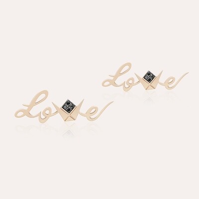 Emblem Love Earrings with Fancy Diamond Emblem Love Earrings with Fancy Diamond