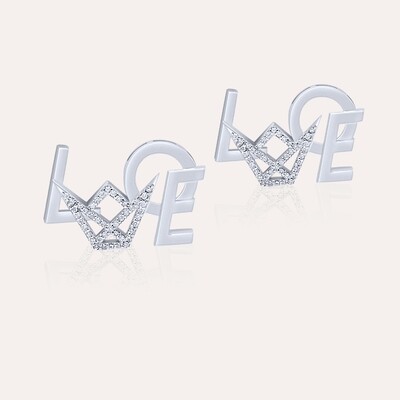 Love Earrings White Gold & Diamond Love Earrings White Gold & Diamond