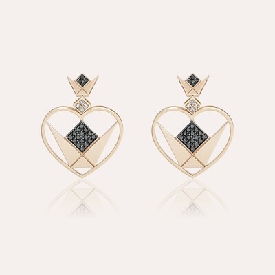 Emblem Love Earrings with Fancy Diamond
