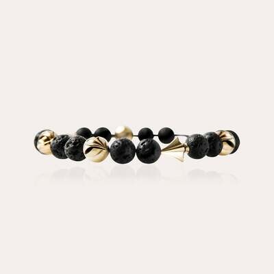 Men Arrow Bracelet Gold with Precious Beads