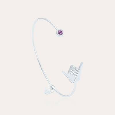 Emblem Diamond Bracelet with Pink Sapphire