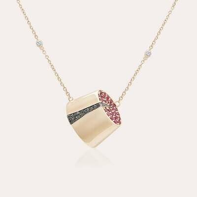 Tarboush Diamond Necklace with Ruby Tarboush Diamond Necklace with Ruby