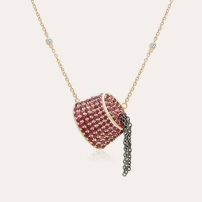 Tarboush Pendant Ruby & Diamond
