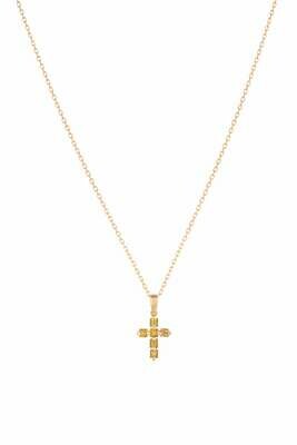 Cross Gold Necklace & Fancy Diamond
