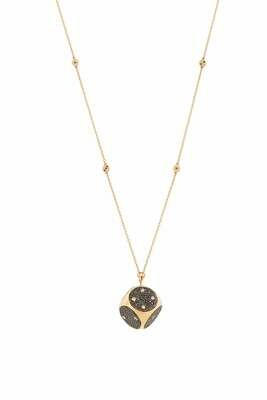 Dame Dice Diamond Necklace with Black Diamond