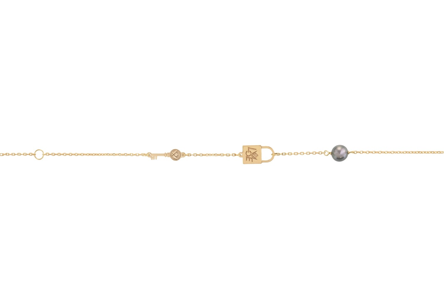 Lock Gold Key Bracelet Love with Pearl