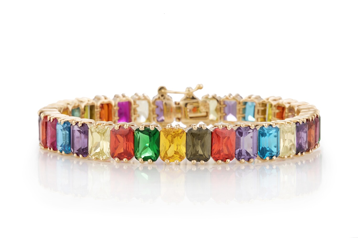 ShineStone Gold Bracelet with Multicolor Stones