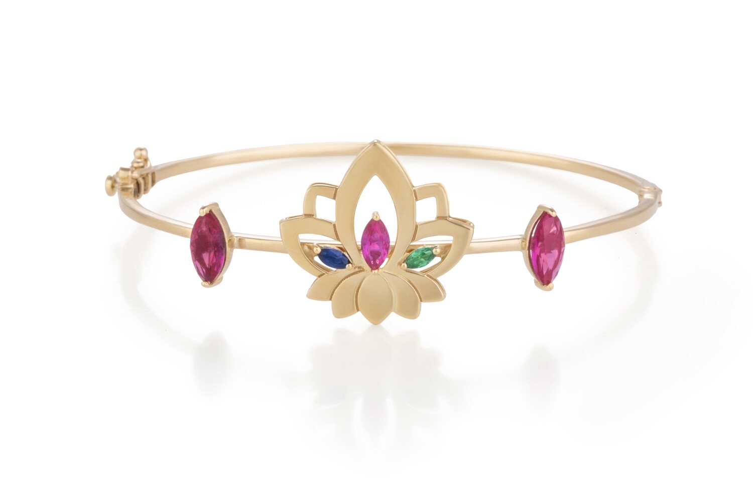 Lotus Gold Bracelet with Precious Colors