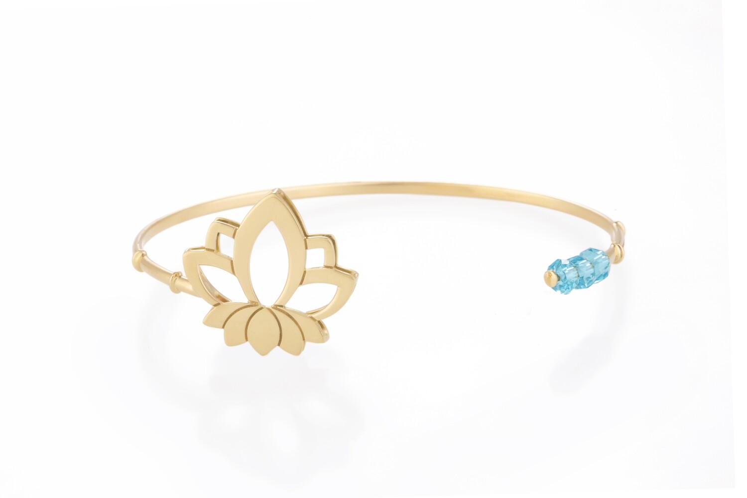 Lotus Gold Bracelet with Colored Stones