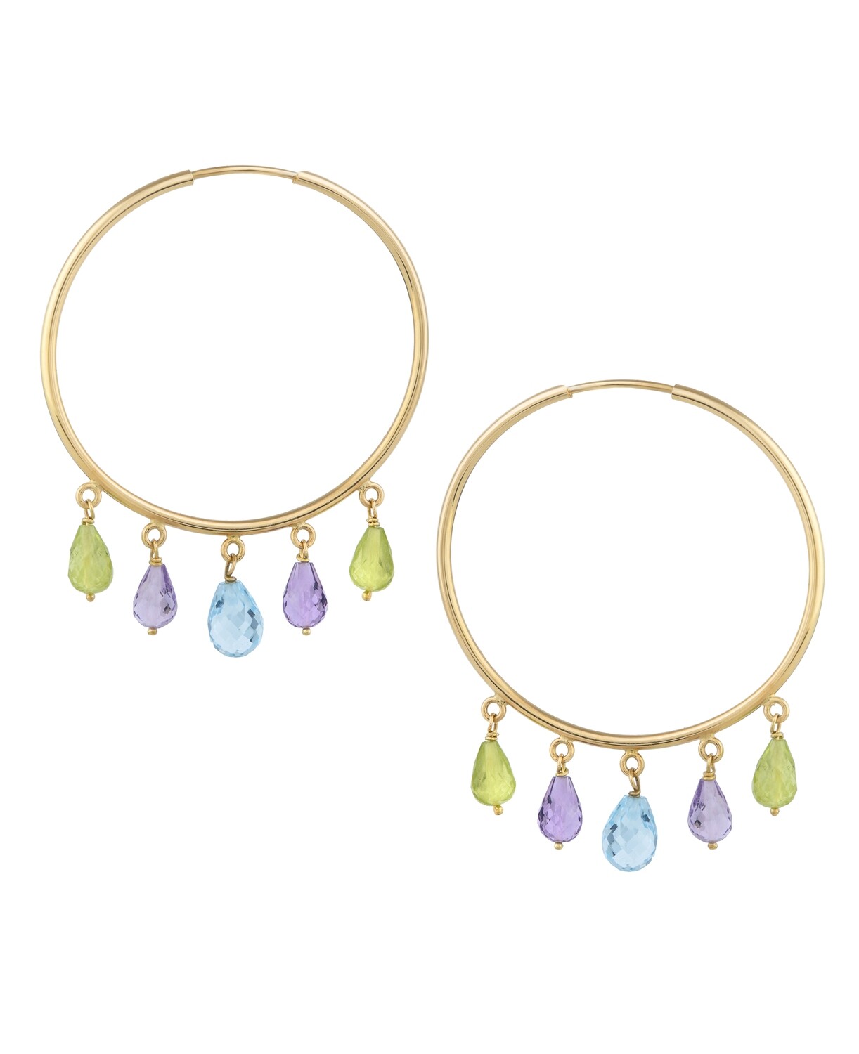 Eternal Gold Earrings with Precious Colors