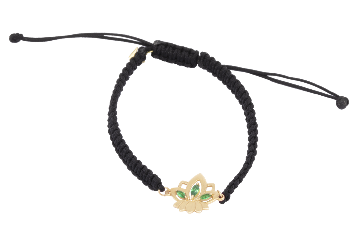 Lotus Gold Bracelet with Leather