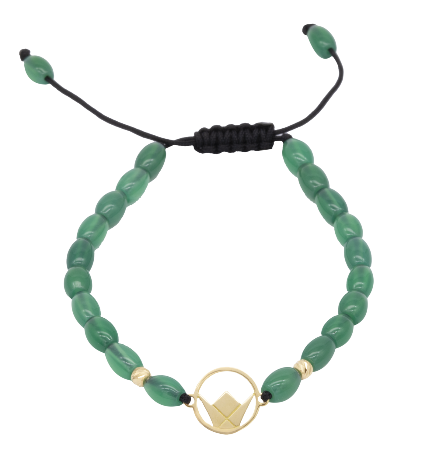 Emblem Gold Bracelet with Precious Beads