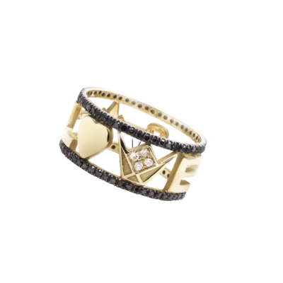 Emblem Diamond Love Ring with Fancy Diamond Emblem Diamond Love Ring with Fancy Diamond