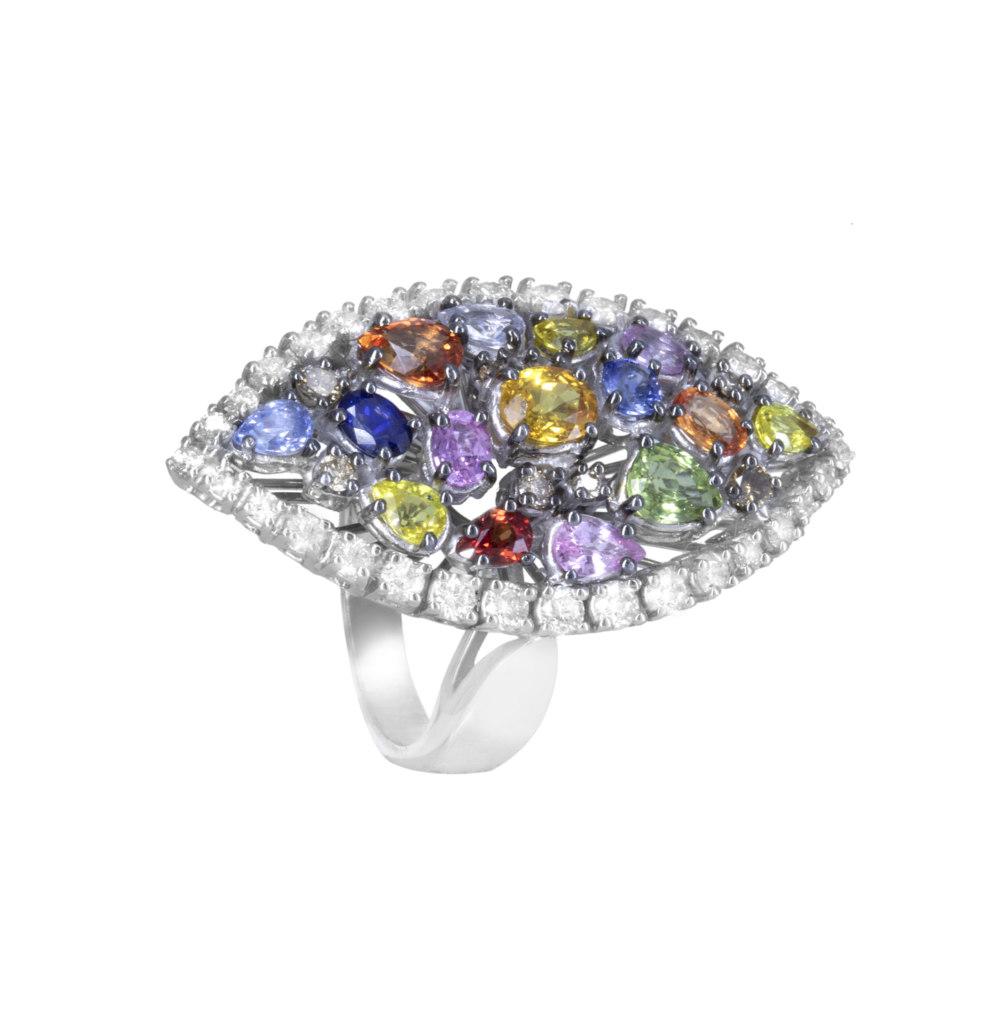 Eternal Diamond Ring with Multicolor Stones