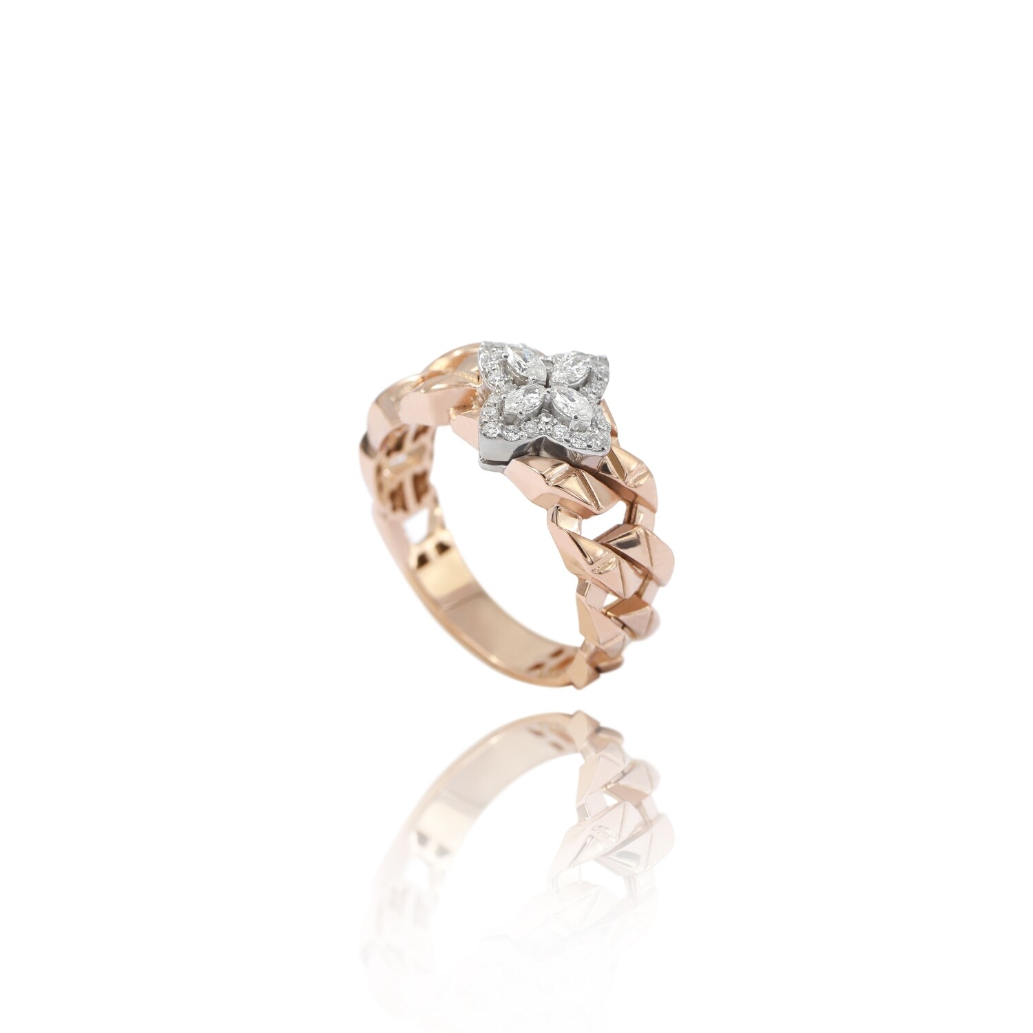 Eternal Diamond Chain Ring with Marquise