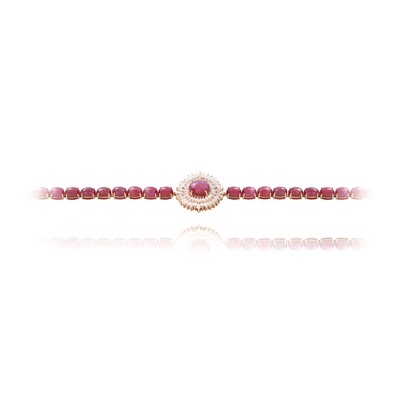 Eternal Marquise Diamond Bracelet with Ruby