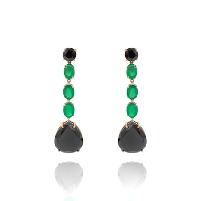 Eternal Fancy Diamond Earrings with Emerald