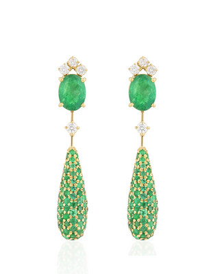 Eternal Emerald Earrings with Diamond
