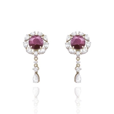 Eternal Diamond Earrings with Ruby